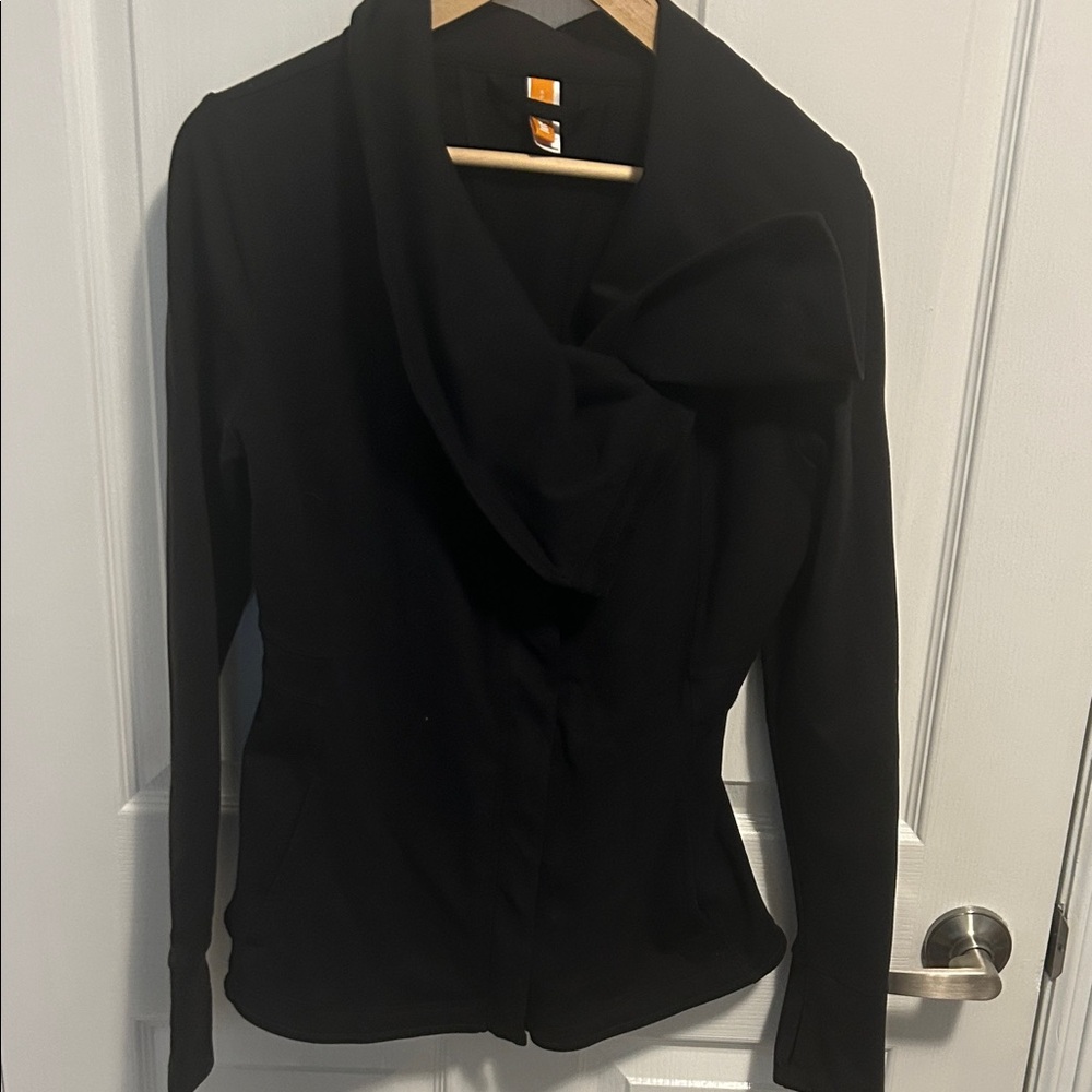 Lucy Black Jacket with Drape Collar